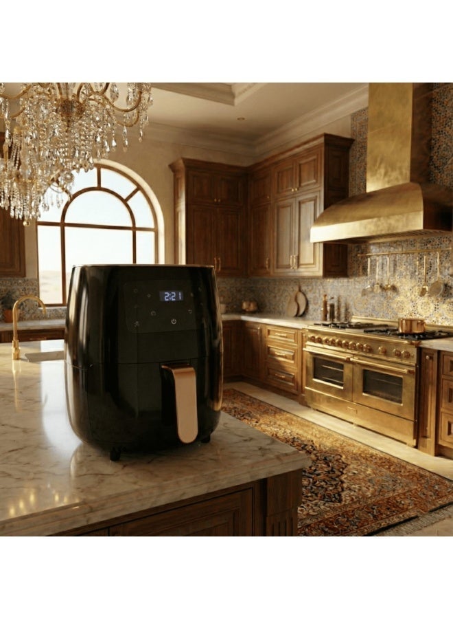 6L Digital Multi-Functional Air Fryer Pot - 1500W Oil-Free Healthy Cooker with Sensor Touch Control Panel, LED Display & 360° Hot Air Circulation, Non-Stick Basket for Baking, Roasting & Grilling (Black) - Image 1